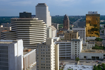 Skyline of Austin, TX , state capitol at sunset