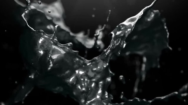 Aquarius zodiac sign animated presentation revealed through a a liquid silver explosion