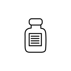 Medicines. Doodle icon. Drawing by hand. Coloring book. Vector illustration.
