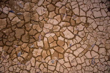 Drought background of broken soil