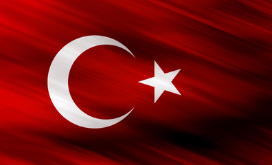 Illustration image of Turkish flag - 3D rendering