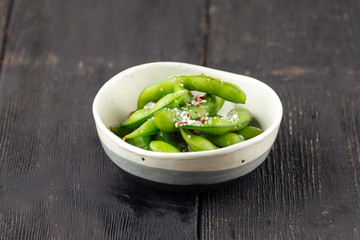 Edamame japan soya beans, closeup