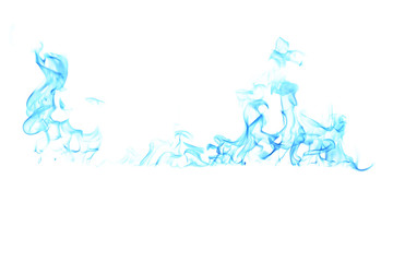 Blue smoke on a white background.