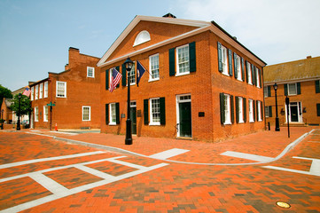 Historic district of  Charlottesville, Virginia, home of President Thomas Jefferson - obrazy, fototapety, plakaty
