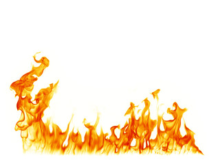 Fire flames white background