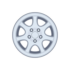 Car rim. Realistic design. Vector illustration on a white background.