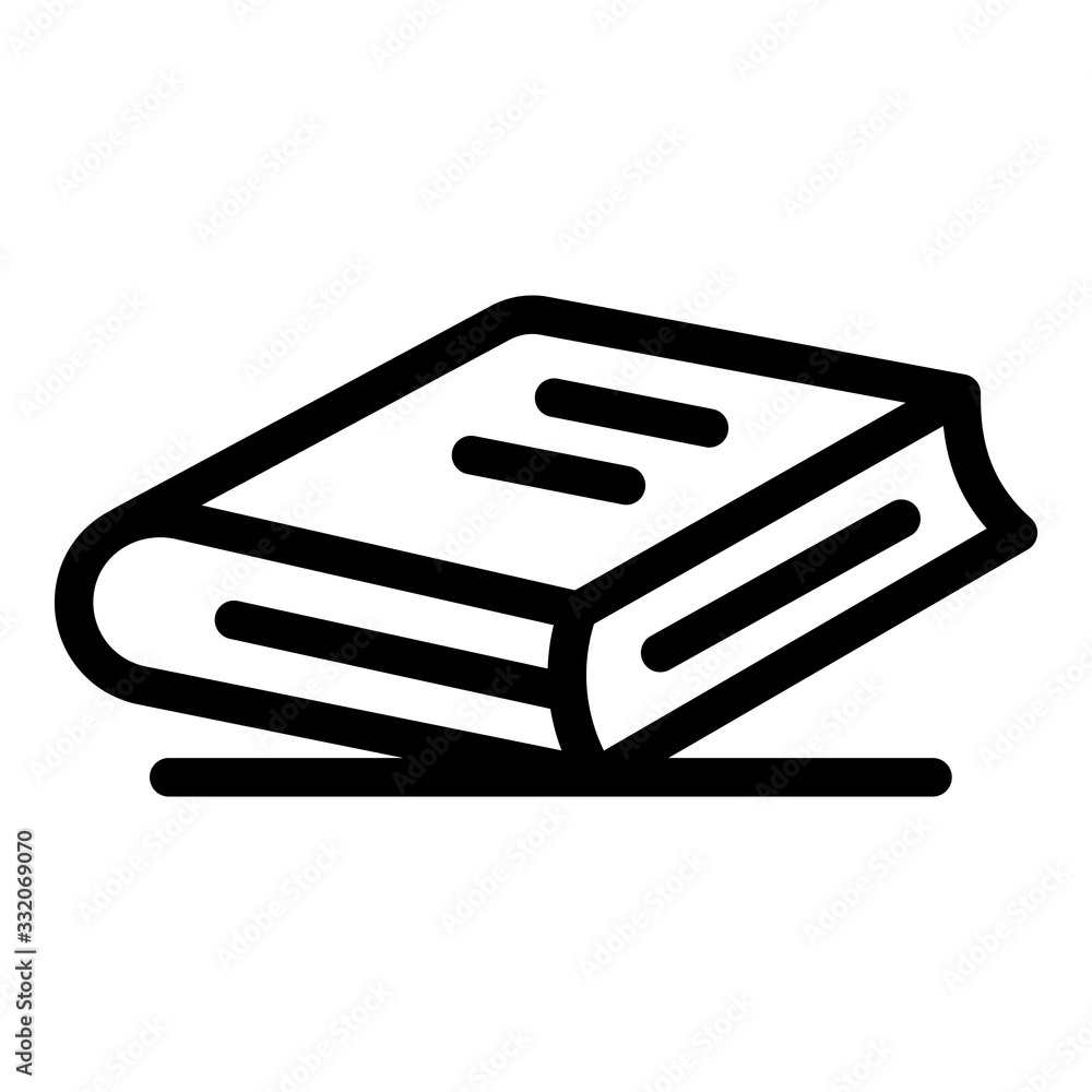 Aufkleber closed book on one corner icon. outline closed book on one corner vector icon for web design isolate