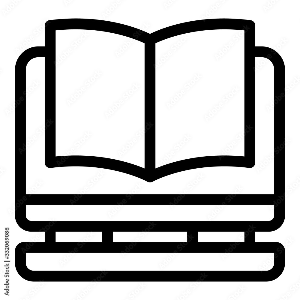 Poster book on stand icon. outline book on stand vector icon for web design isolated on white background