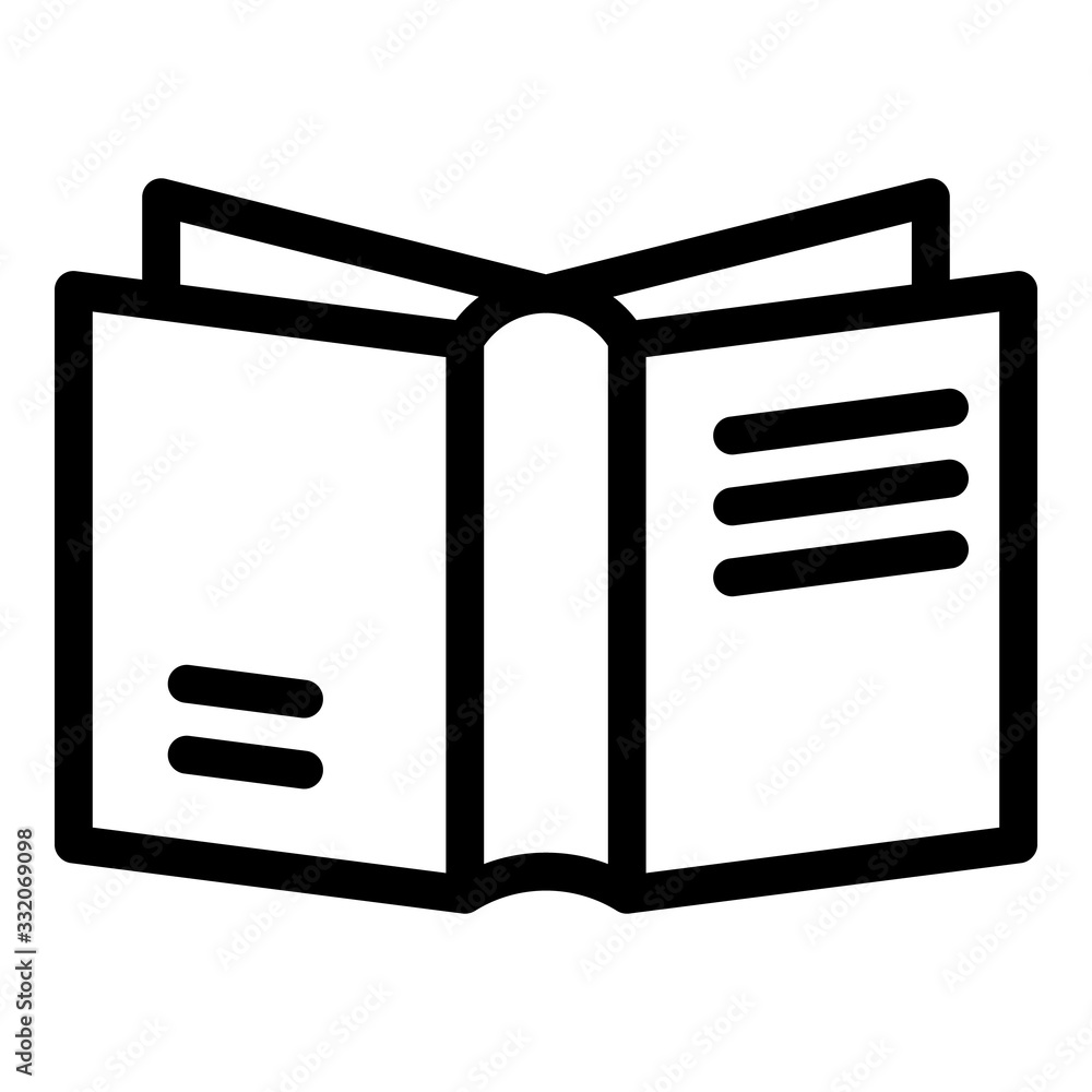 Poster open book back view icon. outline open book back view vector icon for web design isolated on white b