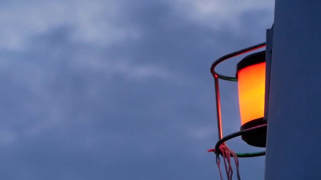 light lamp against sky background.