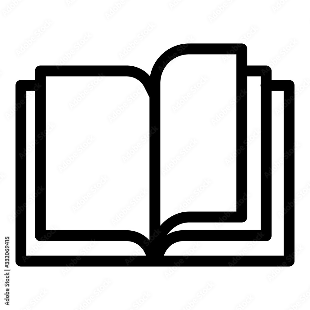 Poster open notebook icon. outline open notebook vector icon for web design isolated on white background