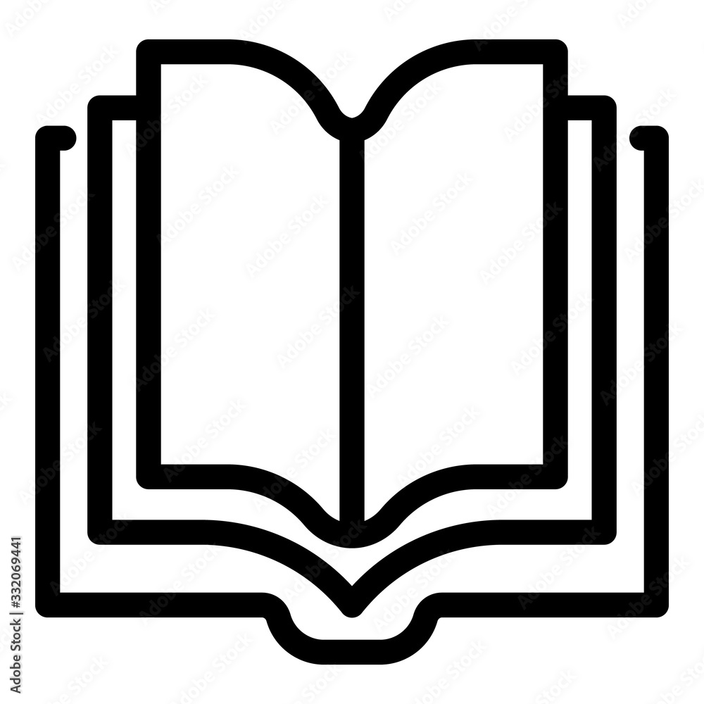 Poster multi page book icon. outline multi page book vector icon for web design isolated on white backgroun