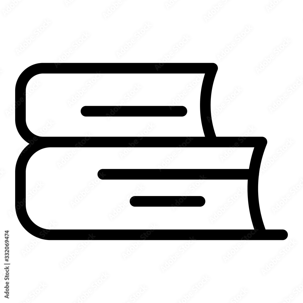 Aufkleber two books icon. outline two books vector icon for web design isolated on white background