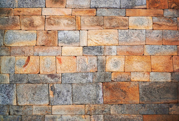 Ancient Stone wall texture from multi color stone