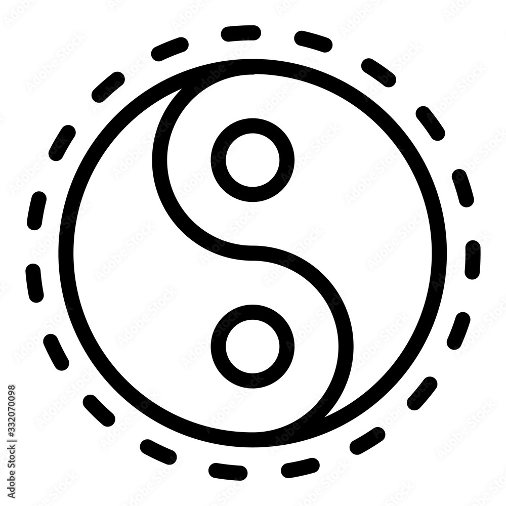 Poster yin yang sign icon. outline yin yang sign vector icon for web design isolated on white background