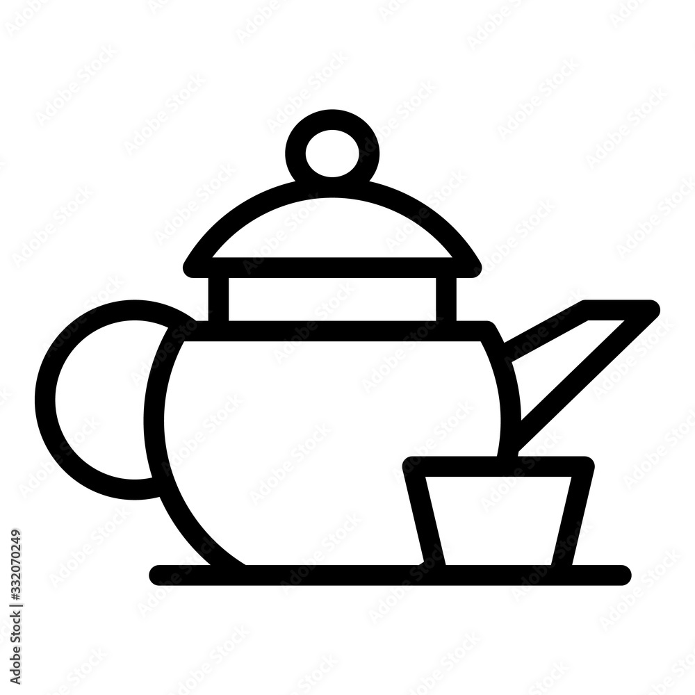 Poster kettle with a cup icon. outline kettle with a cup vector icon for web design isolated on white backg