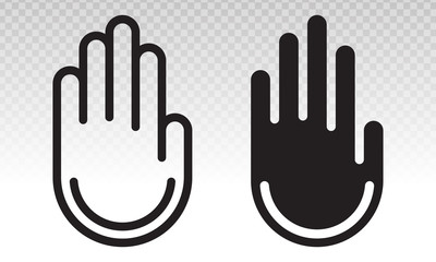 Stop sign with hand / palm flat icons for apps and websites