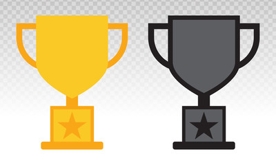 Trophy award icon on a transparent background.