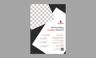 Corporate Flyer Layout with Graphic Elements	