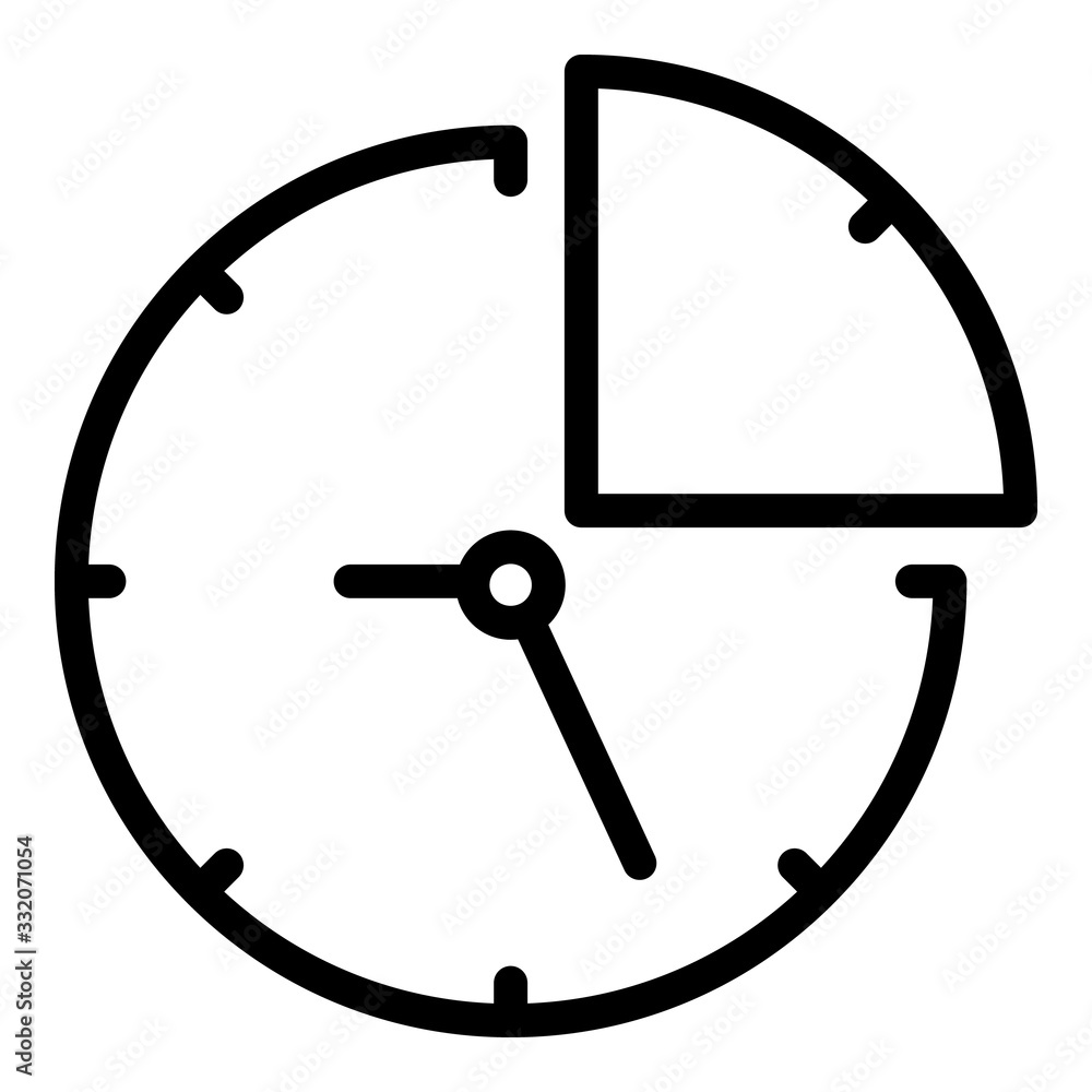 Poster quarter of an hour icon. outline quarter of an hour vector icon for web design isolated on white bac