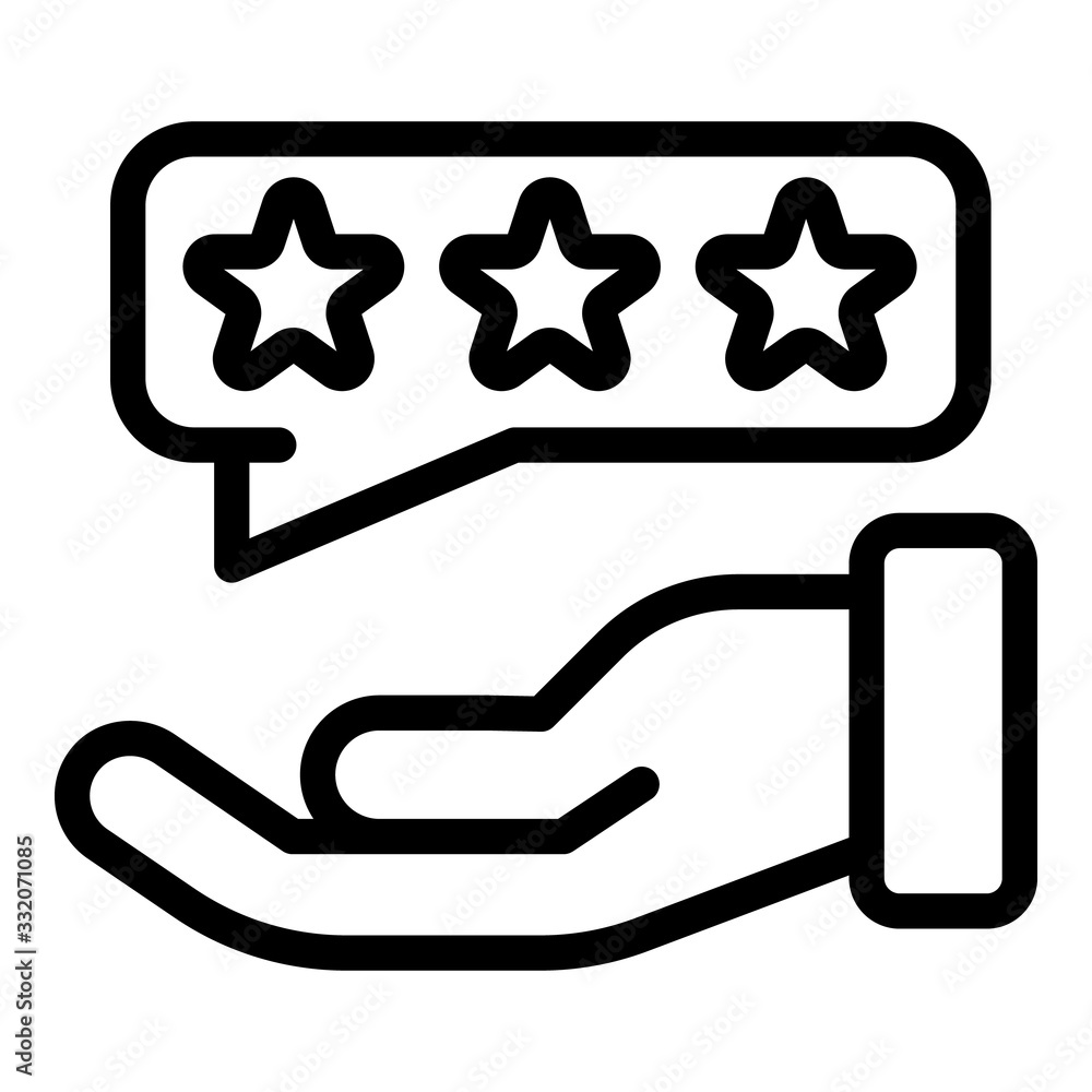 Aufkleber three stars and a palm icon. outline three stars and a palm vector icon for web design isolated on w