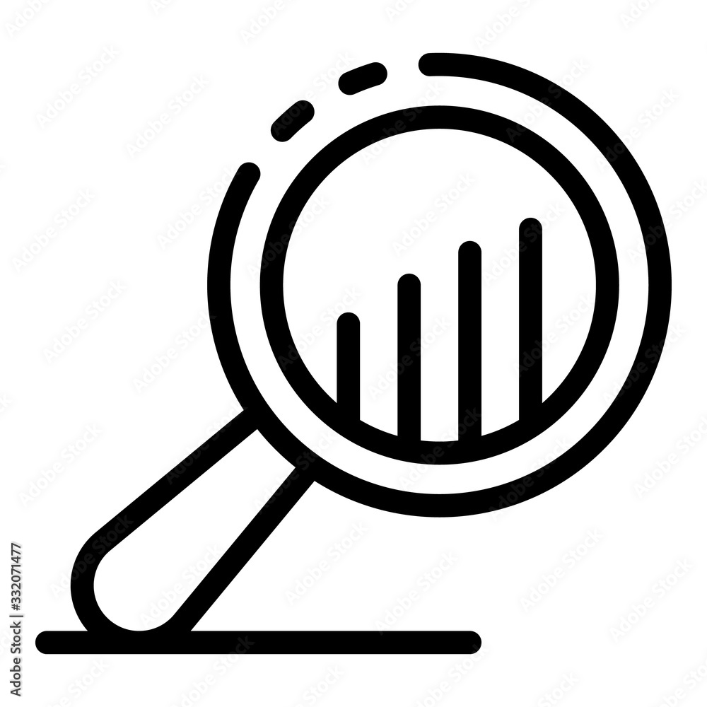 Poster rating under magnifier icon. outline rating under magnifier vector icon for web design isolated on w