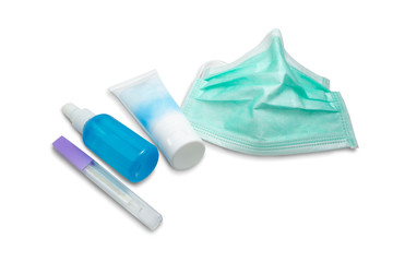 Corona virus protection on a white background,with clipping path