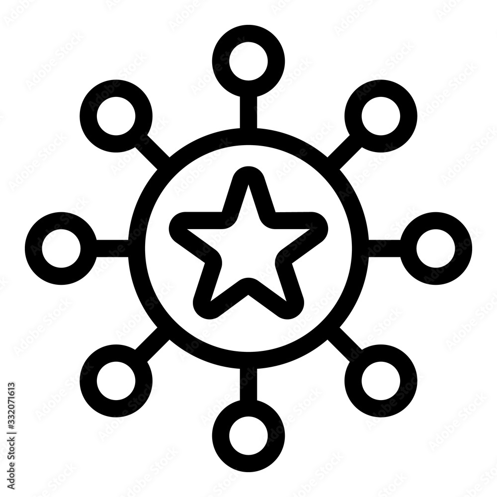 Poster star in the circle icon. outline star in the circle vector icon for web design isolated on white bac