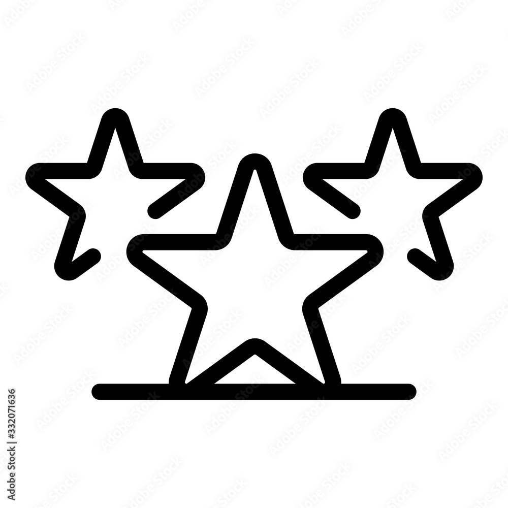 Poster three stars icon. outline three stars vector icon for web design isolated on white background