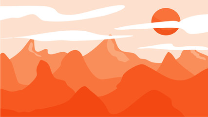 landscape with mountains and sky