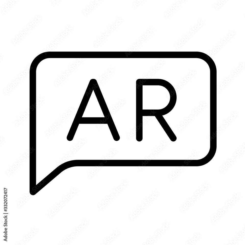 Poster augmented reality outline vector icon isolated on white. ar and virtual reality line icon for web de