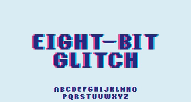 8 bit font retro game typeface style vector font typeset alphabet