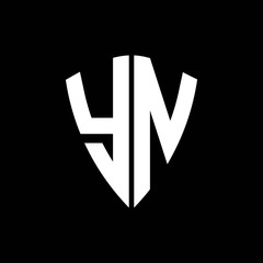 YN logo monogram with shield shape design template - obrazy, fototapety, plakaty