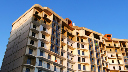 Construction site with building