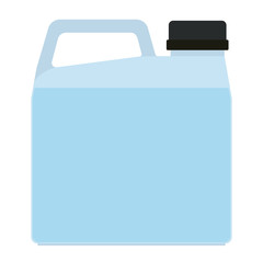Plastic canister with liquid. Vector illustration on a white background.