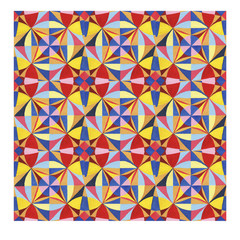 Pattern with abstract geometric ornament. Multicolor hand drawing. triangles squares geometric shapes. Print textile