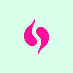 letter S balance water, yin and yang vector logo