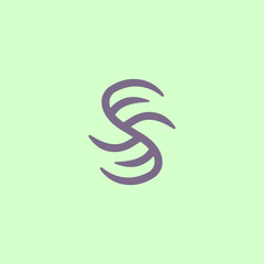 letter S   linear vector logo