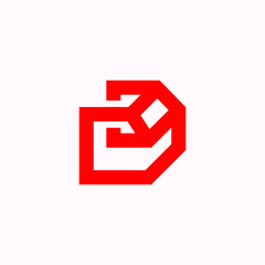 The letter D - smple vector  logo in a modern flat, linear style. 