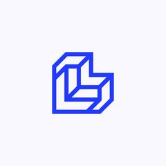 The letter L linear vector  logo
