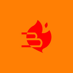 The letter B -  BBQ logo. Barbecue vector logotype