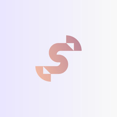 The letter S  vector logo in a modern flat style.