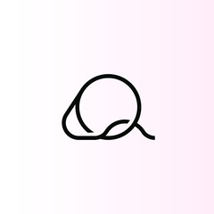 letter Q round thin linear minimalist vector logo