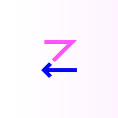 Letter Z Arrow minimalist vector logo