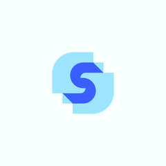 Letter S  vector logo in flat style.