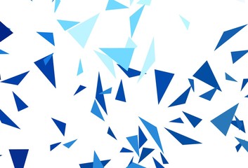 Dark BLUE vector background with triangles.