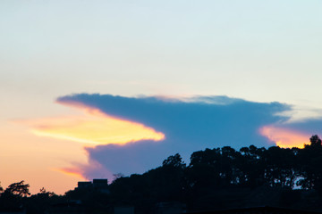 Architectural silhouette in the sunset