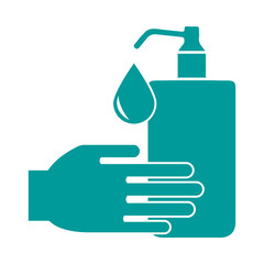 Hand disinfectant vector icon.