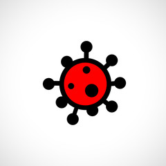 Virus, bacterium or microbe icon isolated, vector on white background