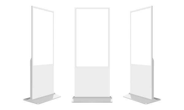 Set Of Blank Digital Signages Isolated On White Background. Vector Illustration